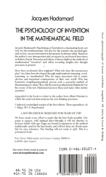 The Psychology of Invention in the Mathematical field. backside