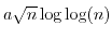 $ a \sqrt{n} \log \log(n)$
