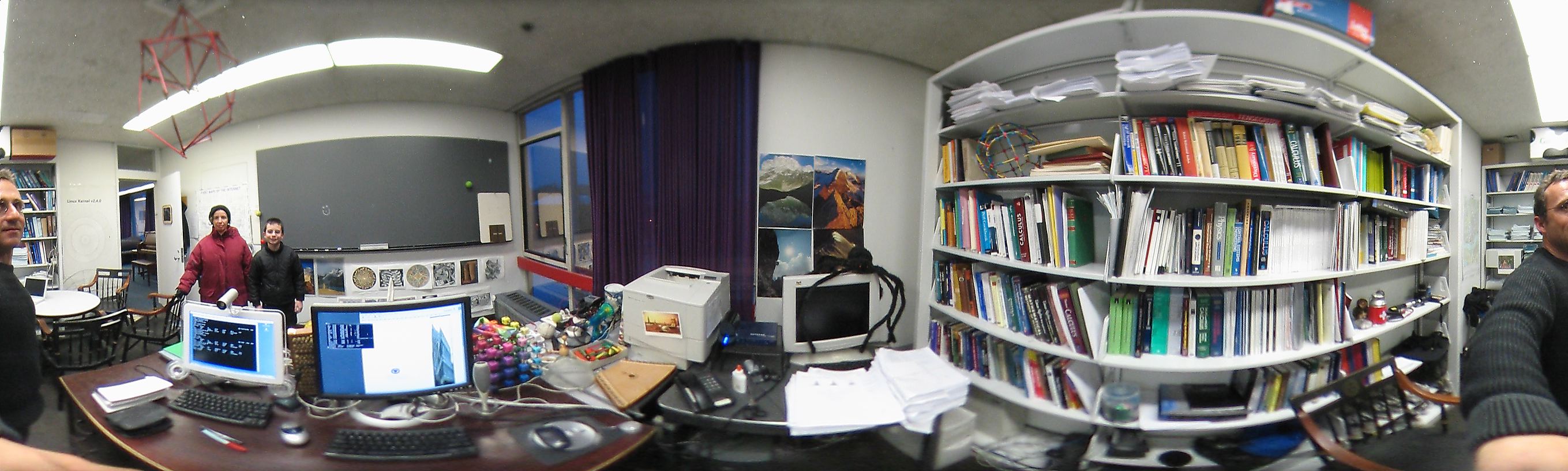 Oliver Knill with Ruth Knill and Ben Knill in Science Center 434, Harvard University