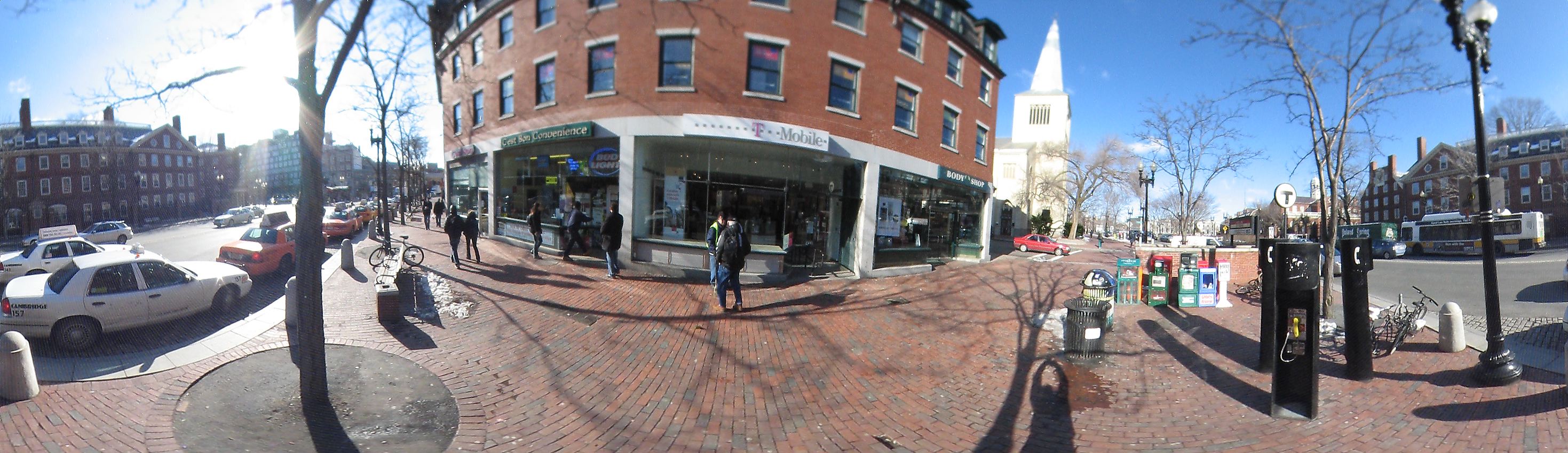 Harvard square near Harvard University