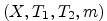 $ (X,T_1,T_2,m)$