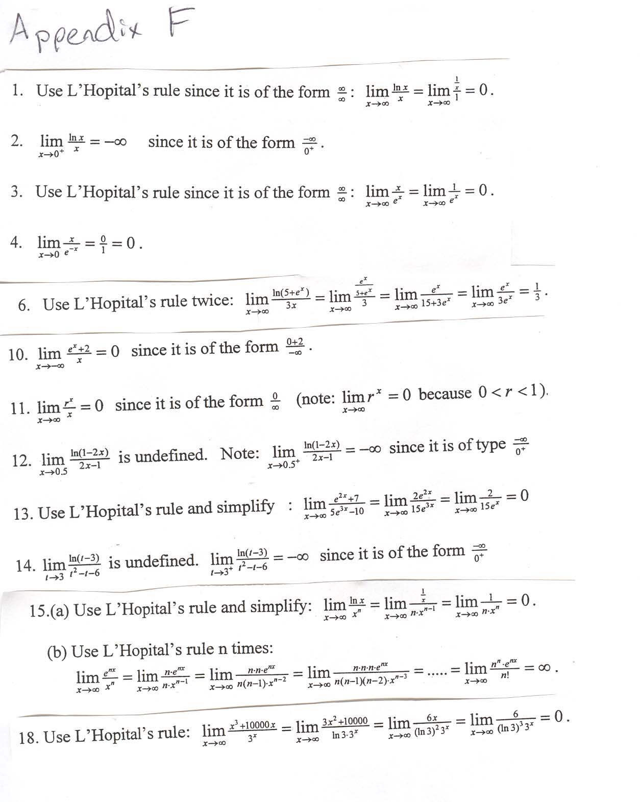 Appendix F
