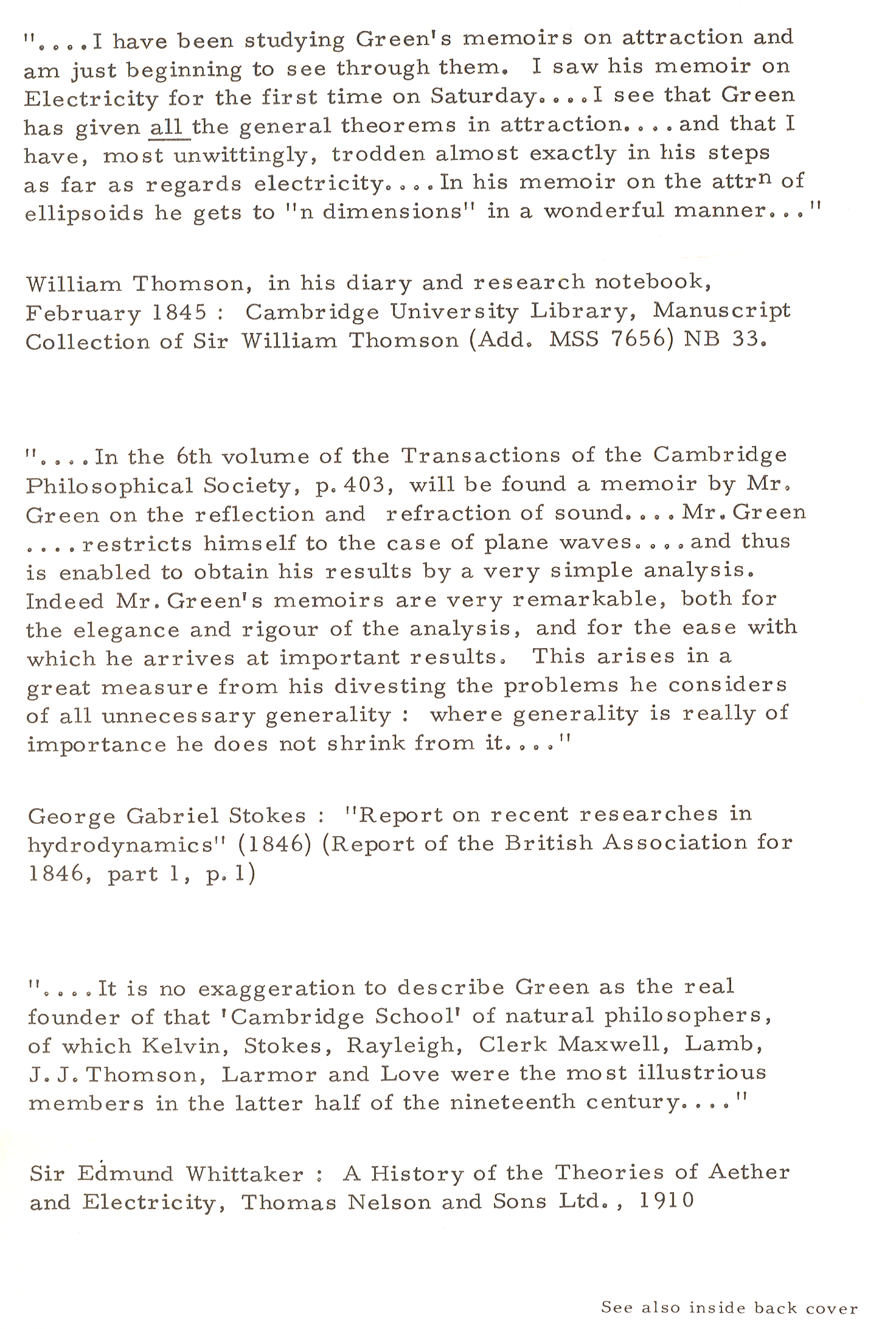 George Green His Achievements And Place In Science