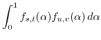 $\displaystyle \int_0^1 f_{s,t}(\alpha) f_{u,v}(\alpha)   d\alpha$