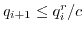 $ q_{i+1} \leq q_i^r/c$