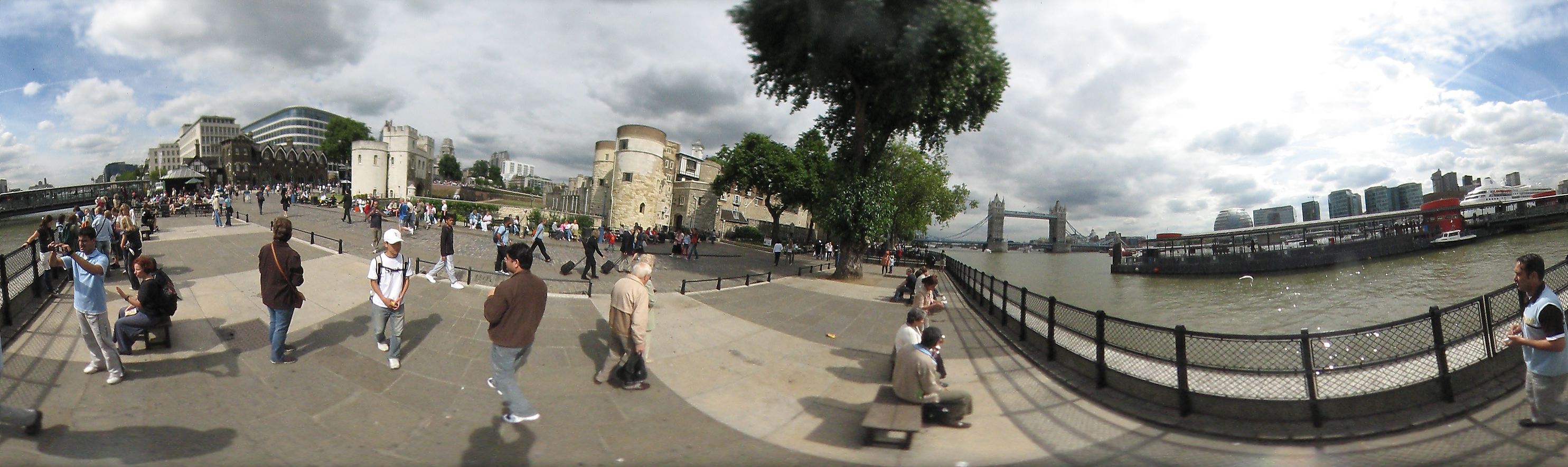 London, Tower Pier near Tower of London, View on Tower bridge, August 22, 2006