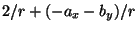 $2/r+(-a_x-b_y)/r$