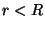 $r<R$