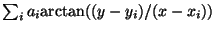 $\sum_i a_i {\rm arctan}( (y-y_i)/(x-x_i))$
