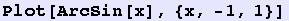 Plot[ArcSin[x], {x, -1, 1}]